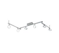 Spot Moderno Cardillio 1 Alluminio Argento 6 Luci Led 3,2W