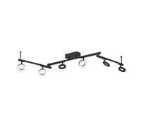 Spot Moderno Cardillio 1 In Alluminio Nero 6 Luci Led 3,2W 3000K Ip20