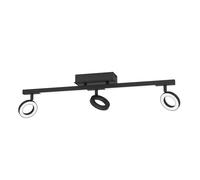 Spot Moderno Cardillio 2 In Alluminio Nero 3 Luci Led 3,2W 3000K Ip20