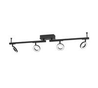 Spot Moderno Cardillio 2 In Alluminio Nero 4 Luci Led 3,2W 3000K Ip20