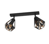 Spot Moderno Carlton 7 In Acciaio Nero 2 Luci E27 40W Ip20