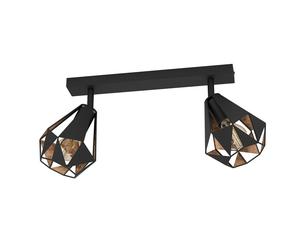 Spot Moderno Carlton 7 In Acciaio Nero 2 Luci E27 40W Ip20