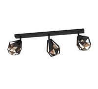 Spot Moderno Carlton 7 In Acciaio Nero 3 Luci E27 40W Ip20