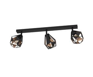 Spot Moderno Carlton 7 In Acciaio Nero 3 Luci E27 40W Ip20