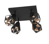 Spot Moderno Carlton 7 In Acciaio Nero 4 Luci E27 40W