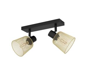 Spot Moderno Coslada In Acciaio Nero 2 Luci E27 40W Ip20