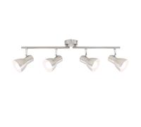 BRILONER Plafoniera, Lampada da soffitto, faretti orientabili e inclinabili, 4X E14, Max. 25 Watt, retrò, Nichel Opaco, 605x80x150 mm (LxPxH) W