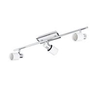 Spot Moderno Davida In Acciaio Cromo 3 Luci Gu10 4,6W Ip20