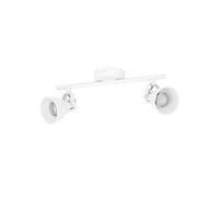 Spot Moderno Seras 1 In Acciaio Bianco 2 Luci Gu10 3W Ip20