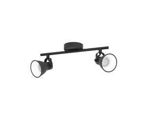 Spot Moderno Seras 2 In Acciaio Nero 2 Luci Gu10 3W Ip20
