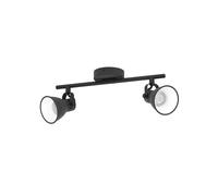 Spot Moderno Seras 2 In Acciaio Nero 2 Luci Gu10 3W Ip20