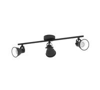 Spot Moderno Seras 2 In Acciaio Nero 3 Luci Gu10 3W Ip20