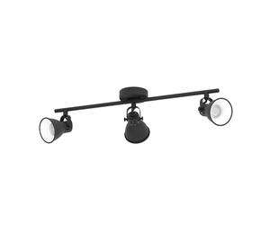 Spot Moderno Seras 2 In Acciaio Nero 3 Luci Gu10 3W Ip20