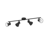 Spot Moderno Seras 2 In Acciaio Nero 4 Luci Gu10 3W Ip20