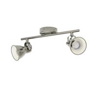 Spot Moderno Seras In Acciaio Nichel Anticato 2 Luci Gu10 3W Ip20