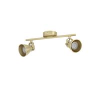 Spot Moderno Seras In Acciaio Ottoneottone Spazzolato 2 Luci Gu10 3W Ip20
