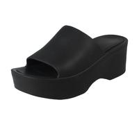 Spot On f1R2100 Sandali Mule Neri Con Zeppa Platform Scorrevoli