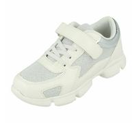 Spot On H2R611 Scarpe Ragazzi Trainers Casual In Pizzo Elastico Rosa Bianco