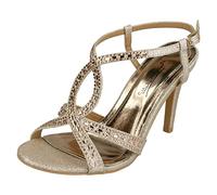 Spot On Sandali da donna Anne Michelle con cinturino, Oro champagne, 36 EU