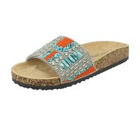 Spot On Scarpe Mule Donna Nere/Oro/Argento In Microfibra Slip On