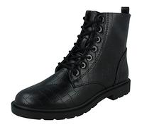 Spot On Stivaletti casual da donna, Stampa coccodrillo nero nero, 41 EU