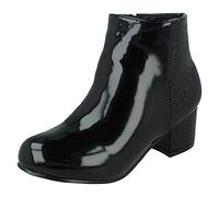Spot On Stivaletti con tacco da ragazza, Nero Serpente Nero, 28 EU