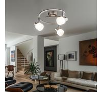 Spot Rotondo Lampada Plafoniera LED Faretto Mobile Trasparente Cromo 3 Fiamma