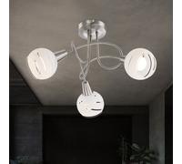 Spot Rotondo Lampada Spot Plafoniera LED Vetro Satinato Nichel Opaco 3-Flammig [EEK: G]