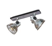 Spot Rustico Country Barnstaple Legno Marronemarrone Patinato 2 Luci E27 40W