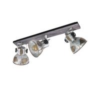 Spot Rustico Country Barnstaple Legno Marronemarrone Patinato 3 Luci E27 40W