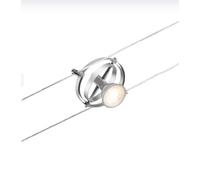 Paulmann CorDuo, punto luce per sistema di cavi per faretti, 94437, Cardan, massima CC 10 Watt, lampade con cavi, estensibile, cromato, opaco, in plastica, GU 5,3, senza lampadine