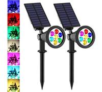 Spot solare da esterno 7 colori LED, lampada solare da giardino IP65 impermea...