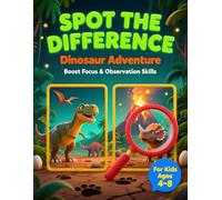 Spot the Difference Dinosaur Adventure | Fun & Educational Hidden Picture Activity Book for Kids Ages 4-8 | Brain-Boosting S ind Puzzles, Screen-Free Fun | Happy Paws Press