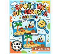 Spot the Differences: Puzzle Book for Kids Ages 5-8 | 60 Fun Puzzles | Find 5+ Differences