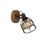 Spot Vintage Korbo Metallo Ruggine Legno 1 Luce E27 Ip20