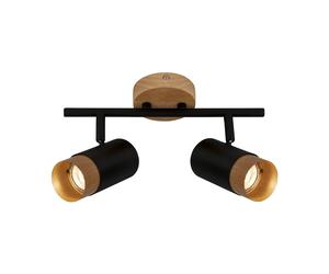 Spot Vintage Plek Metallo Nero 2 Luci Gu10