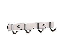 Spotact Acciaio Inox Coat Rack Heavy Duty Parete Appendiabiti Moderni Ganci per Vestiti in Metallo per Ingresso Ingresso Ingresso Cucina Bagno Camera da Letto (4 Ganci, Rotondo)