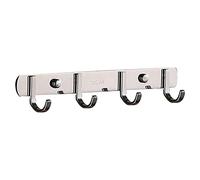 Spotact Appendiabiti Moderni in Acciaio Inox - Attaccapanni da Parete Resistente per Ingresso, Cucina, Bagno, Camera da Letto (4 Ganci, Piatto)