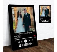 Spotify Music Wall Art - Tela personalizzata con la tua foto e il codice della canzone preferita, regalo decorativo per la casa incorniciato per coppie, animali domestici o familiari