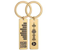 Spotify - Portachiavi personalizzato con incisione laser, con codice musicale con etichetta, ottimo regalo per ogni occasione, dorato, taglia unica, oro, Taglia unica