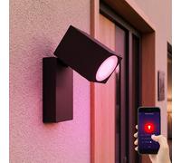 Spotlampada Esterno Lampada Da Parete Nera Smart LED CCT Dimmerabile Mobile RGB
