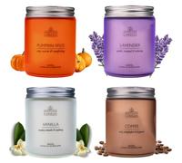 Spotless Leopard Set di candele da donna, regalo per donne, confezione da 4 candele profumate da 227 g, set misto di profumi classici in barattoli di vetro colorato da 7,6 x 10,2 cm, pino, caffè,