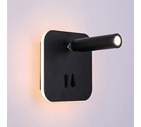 Spotlight a LED, luci Spot da 3 w Ruota a 330 ° Pieghevole su e Giù, luci a Monte a Parete cablata Metallo in Metallo da 8 w Lampada a Parete a LED per corridoio Camera da Letto, Bianco Caldo