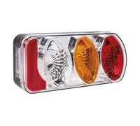 Spotlight - Luci Posteriori cromate a 5 funzioni - Destra - Lanterna 5 unzioni cromata/Lampeggiante, Luce Notturna, Fermo, Luce di retromarcia - Dimensioni: 222 x 100 x 55 mm - Interasse 150/155 mm