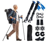 SPOTRAVEL Bastoni da trekking telescopici, confezione da 2 bastoncini da trekking in alluminio, leggeri e portatili, per campeggio, alpinismo, zaino in spalla
