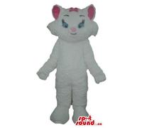 SPOTSOUND Costume da gatto bianco con orecchie rosa, mascotte degli Stati Uniti