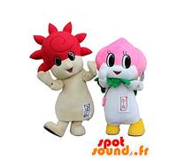 SPOTSOUND Mascots Te Rune e Hula, un sole rosso e un fiore - Mascotte giapponese