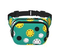 Spotted Circle Fitness borsa a tracolla da viaggio, alla moda e casual, marsupio quadrato a doppio strato, nero, taglia unica, Nero, One Size