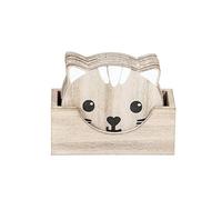 SPOTTED DOG GIFT COMPANY - Set di 6 sottobicchieri a forma di gatto - decorazione per la casa - idee regalo per amanti dei gatti - in legno - naturale