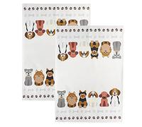 SPOTTED DOG GIFT COMPANY - Strofinacci da cucina con motivo cani - lavabili in lavatrice - idee regalo per donna, uomo e padroni di cani - cotone - 50 x 70 cm - set da 2